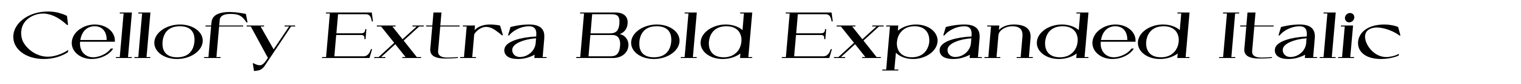 Cellofy Extra Bold Expanded Italic